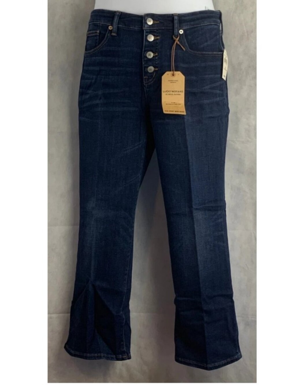 Lucky Brand Women's Ava Cropped Mini Bootcut Jeans, Size 14 - 32x26